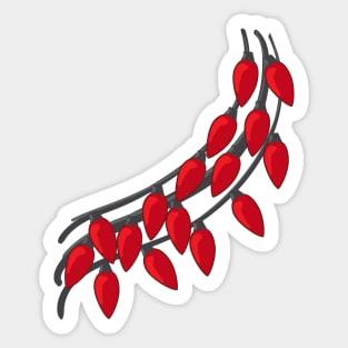 Triple String of Red Holiday Lights Sticker